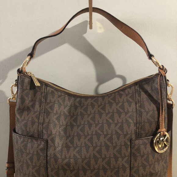 Michael Kors Anita LRG Brown Acorn Convertible Shoulder Crossbody Bag MSRP $428 - Picture 10 of 14